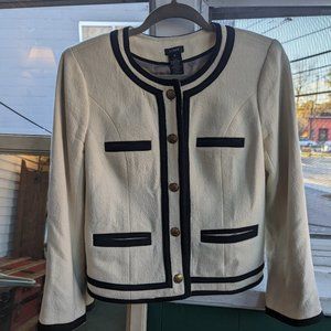Vintage, J. Crew Maritime Blazer, Ivory, Size 4